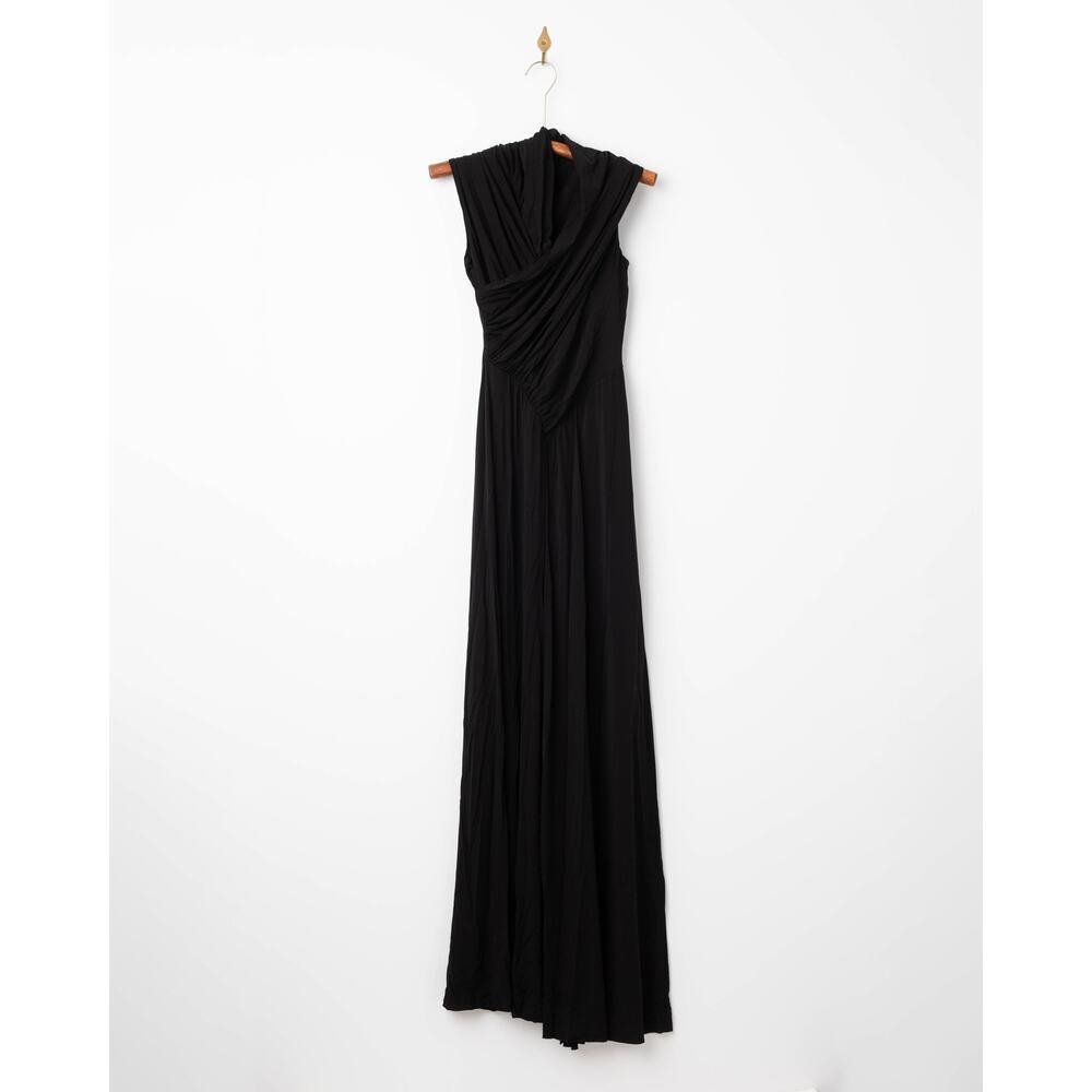 Alberta Ferretti Jersey High Neck Gown in Black - Picture 7 of 13